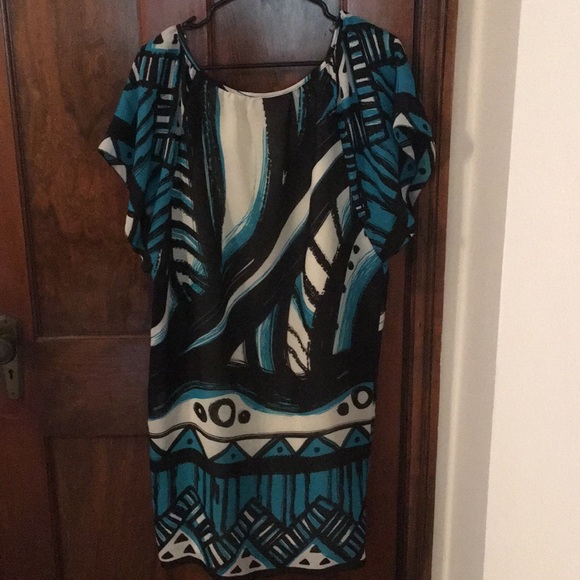 New York & Company Dresses & Skirts - 🌊🗿🎉Cocktail Electric Blue Pattern Dress/Tunic